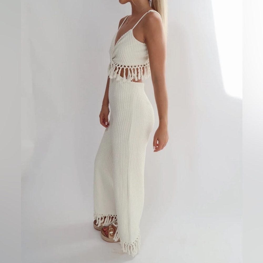 Fore White Tassel Jumpsuit - large - Picture 3 of 14